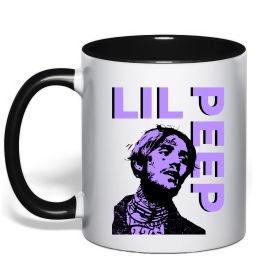 Чашка з кольоровою ручкою Lil Peep purple