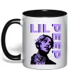 Чашка с цветной ручкой Lil Peep purple Черный фото