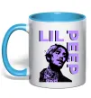 Чашка с цветной ручкой Lil Peep purple Голубой фото