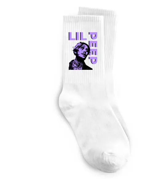 Носки Lil Peep purple Белый фото