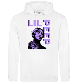 Мужская толстовка (худи) Lil Peep purple Белый фото