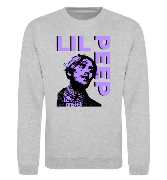 Світшот Lil Peep purple Сірий меланж фото