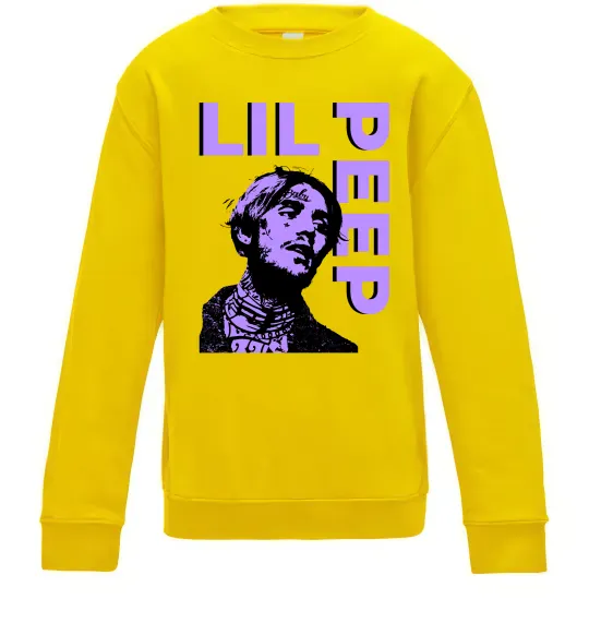 Детский Свитшот Lil Peep purple Солнечно желтый фото