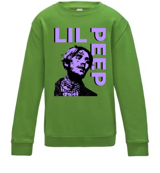 Детский Свитшот Lil Peep purple Лаймовый фото