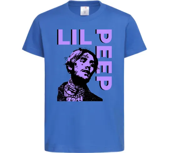 Детская футболка Lil Peep purple Ярко-синий фото