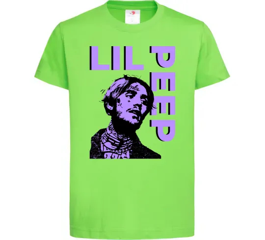 Детская футболка Lil Peep purple Лаймовый фото