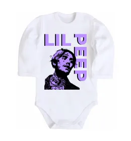 Дитячий бодік Lil Peep purple Білий фото