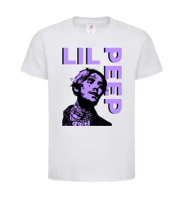Детская футболка Lil Peep purple Белый фото