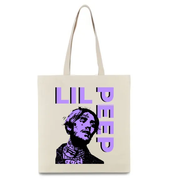 Эко-сумка Lil Peep purple Бежевый фото