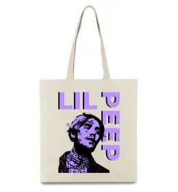 Эко-сумка Lil Peep purple Бежевый фото
