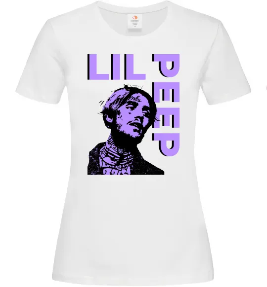 Женская футболка Lil Peep purple Белый фото