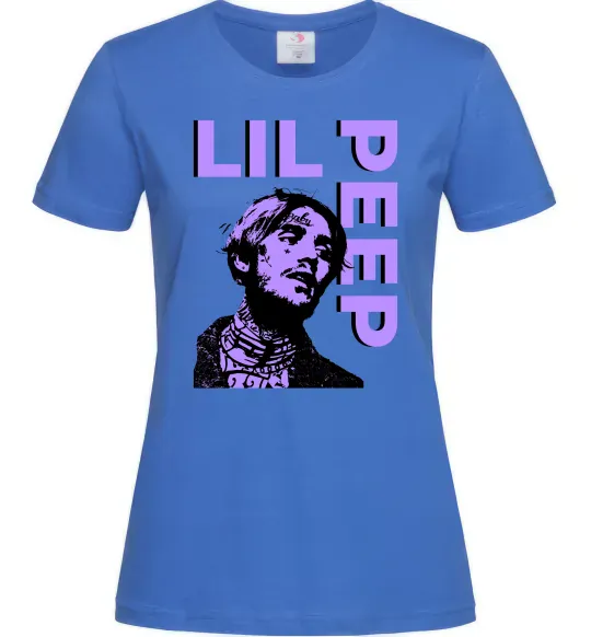 Женская футболка Lil Peep purple Ярко-синий фото