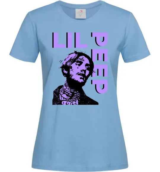 Женская футболка Lil Peep purple Голубой фото