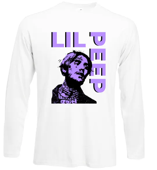Лонгслив Lil Peep purple Белый фото