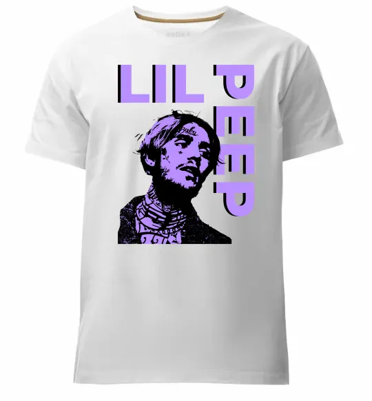 Мужская премиум футболка Lil Peep purple Белый фото