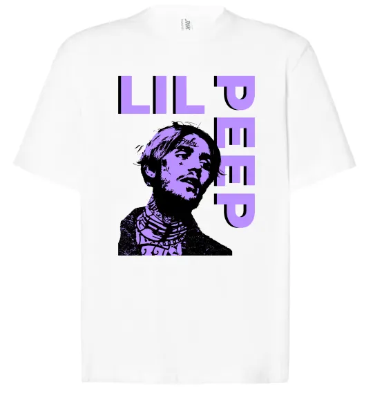 Футболка Оверсайз Lil Peep purple Белый фото