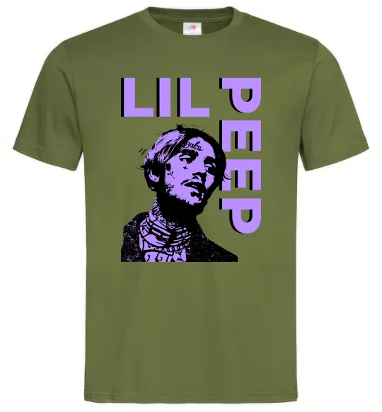 Мужская футболка Lil Peep purple Оливковый фото