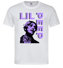 Мужская футболка Lil Peep purple Белый фото