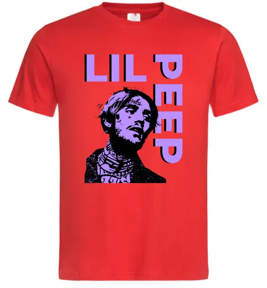 Мужская футболка Lil Peep purple Красный фото