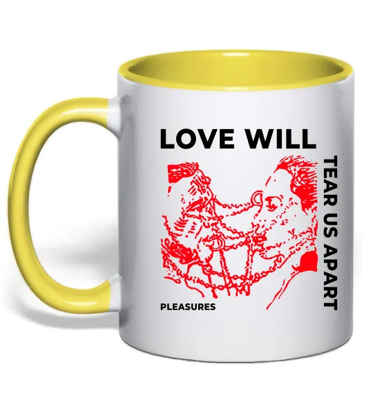 Чашка с цветной ручкой Lil Peep love will tear us apart Лимонный фото