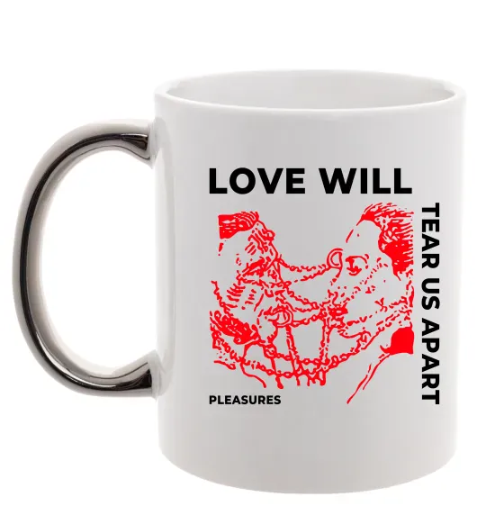 Чашка с цветной ручкой Lil Peep love will tear us apart Серебро фото