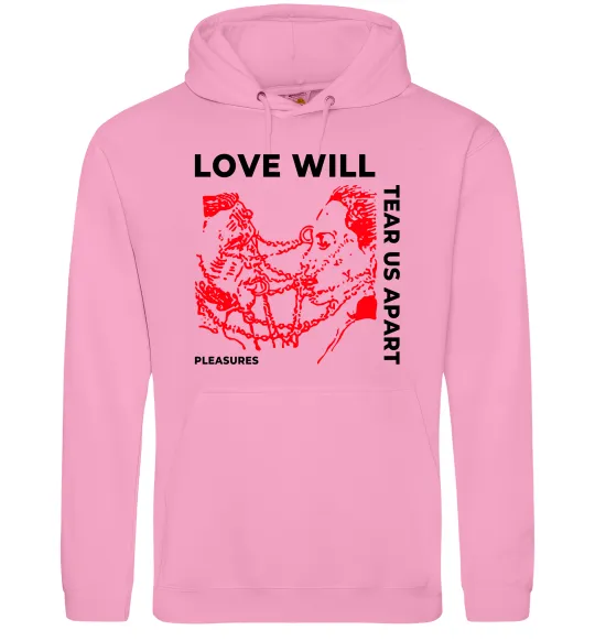 Мужская толстовка (худи) Lil Peep love will tear us apart Розовый фото