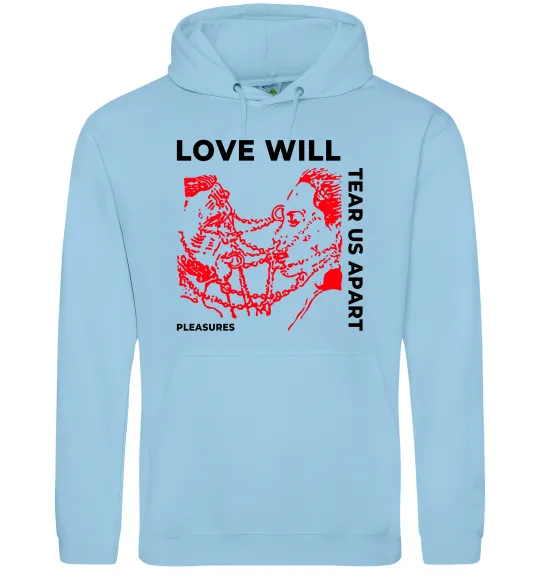 Мужская толстовка (худи) Lil Peep love will tear us apart Голубой фото