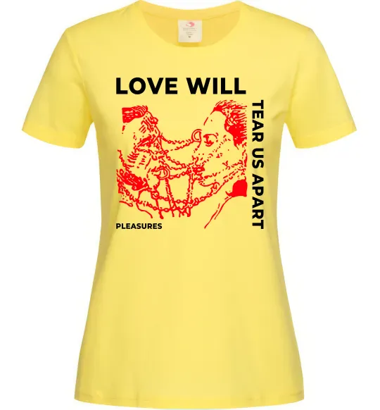 Женская футболка Lil Peep love will tear us apart Лимонный фото