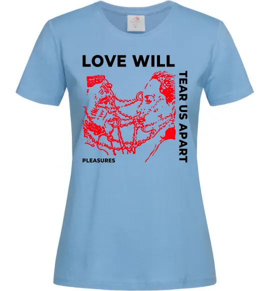 Женская футболка Lil Peep love will tear us apart Голубой фото