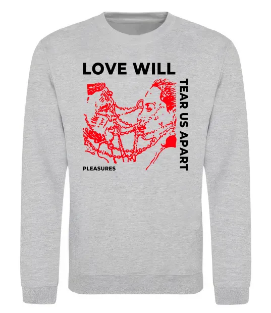 Свитшот Lil Peep love will tear us apart Серый меланж фото