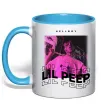 Чашка з кольоровою ручкою Lil Peep hellboy Блакитний Чашка з кольоровою ручкою Lil Peep hellboy Блакитний фото