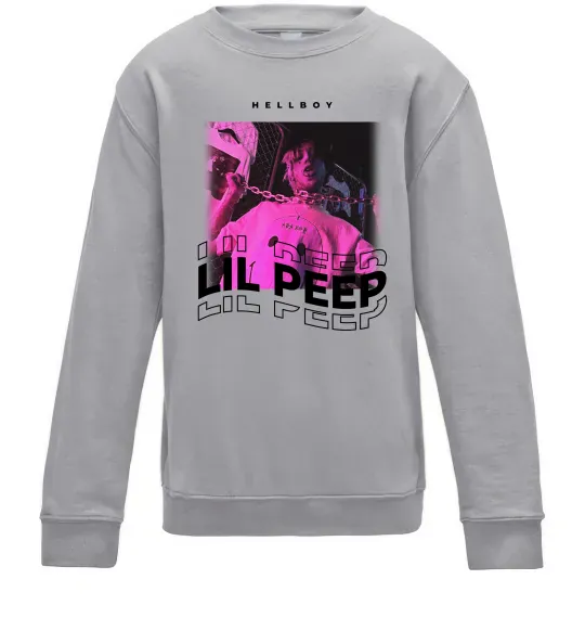 Дитячий світшот Lil Peep hellboy Сірий меланж фото