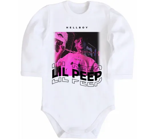 Детский боди Lil Peep hellboy Белый фото