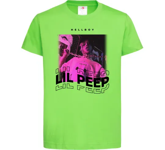 Детская футболка Lil Peep hellboy Лаймовый фото