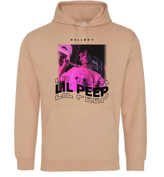 Мужская толстовка (худи) Lil Peep hellboy Песочный фото