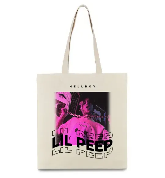Эко-сумка Lil Peep hellboy Бежевый фото