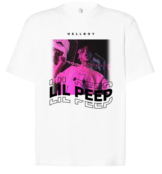 Футболка Оверсайз Lil Peep hellboy Білий фото