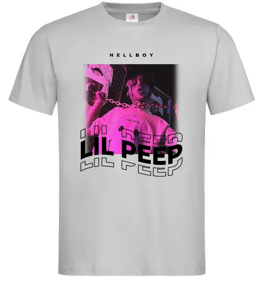 Мужская футболка Lil Peep hellboy Серый фото