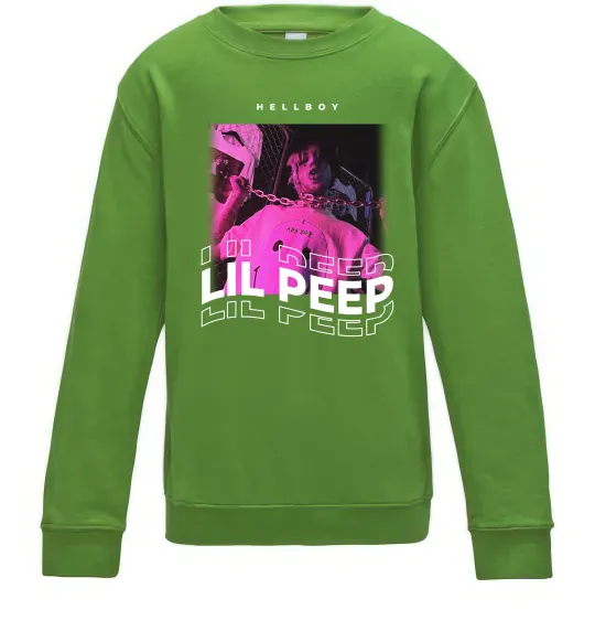 Дитячий світшот Lil Peep hellboy Лаймовий фото