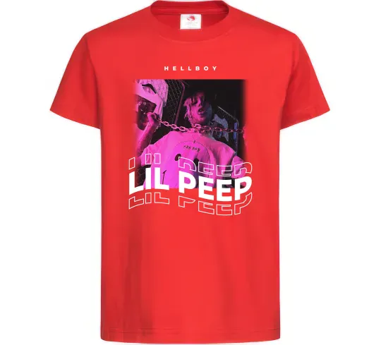 Детская футболка Lil Peep hellboy Красный фото