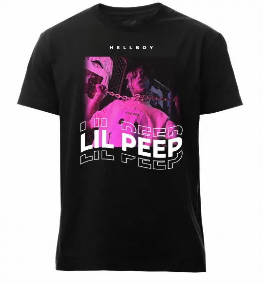 Мужская премиум футболка Lil Peep hellboy Черный фото