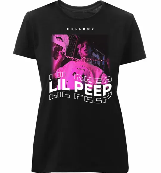 Женская премиум футболка Lil Peep hellboy Черный фото