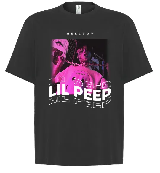Футболка Оверсайз Lil Peep hellboy Чорний фото