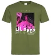 Мужская футболка Lil Peep hellboy Оливковый фото