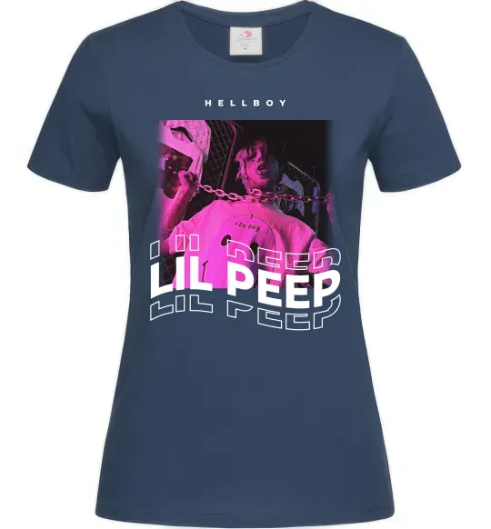 Женская футболка Lil Peep hellboy Темно-синий фото