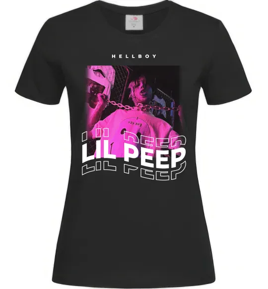Женская футболка Lil Peep hellboy Черный фото