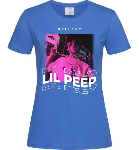 Женская футболка Lil Peep hellboy Ярко-синий фото