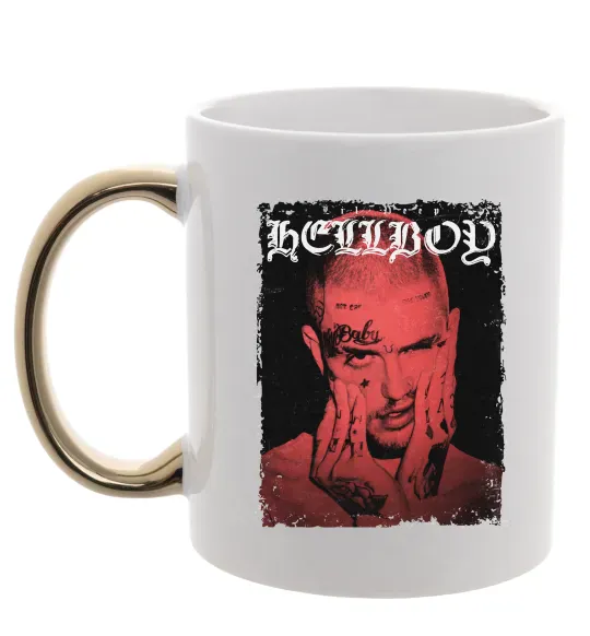 Чашка с цветной ручкой Лил Пип Hellboy poster Золото фото