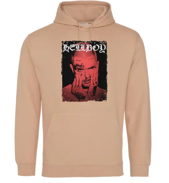 Женская толстовка (худи) Лил Пип Hellboy poster Песочный фото