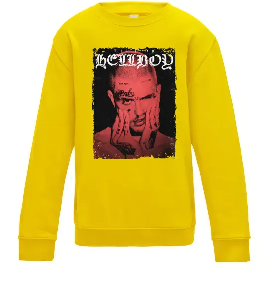 Дитячий світшот Лил Пип Hellboy poster Сонячно жовтий фото